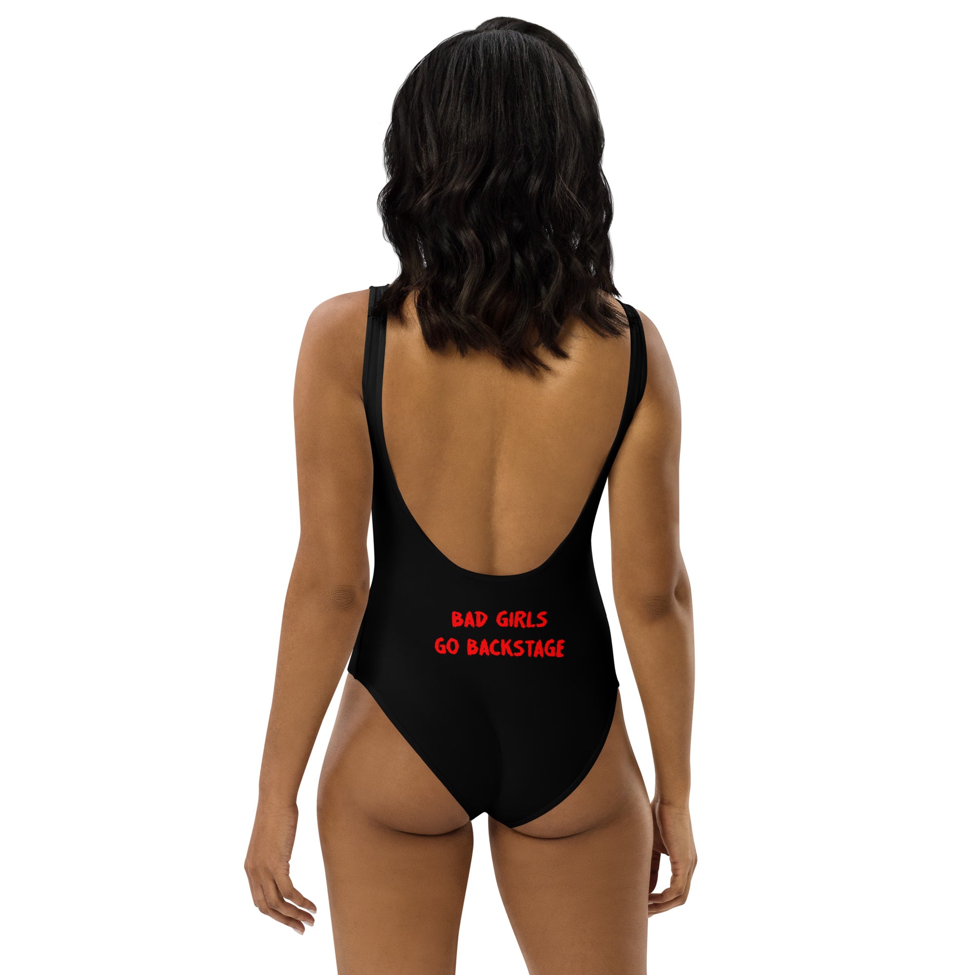 One-Piece Swimsuit "Bad girls go backstage" - Romanian House Community Store