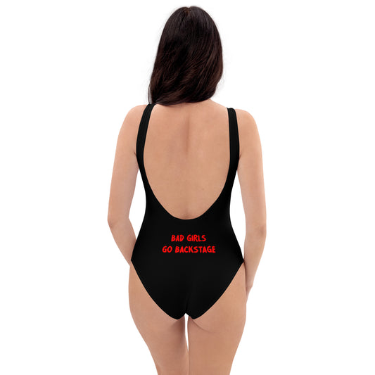 One-Piece Swimsuit "Bad girls go backstage" - Romanian House Community Store