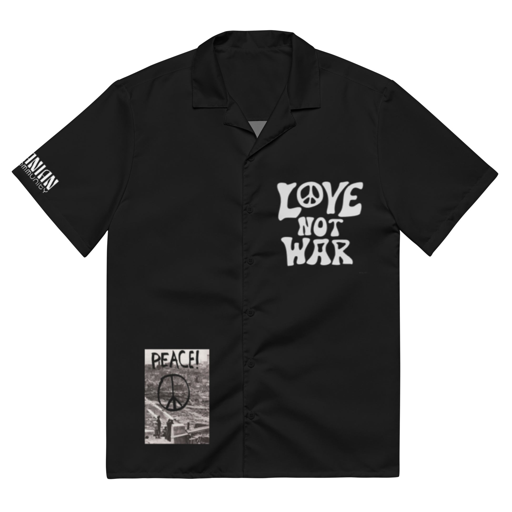 She said KM or me - Oversized shirt "Love not war" - Romanian House Community Store