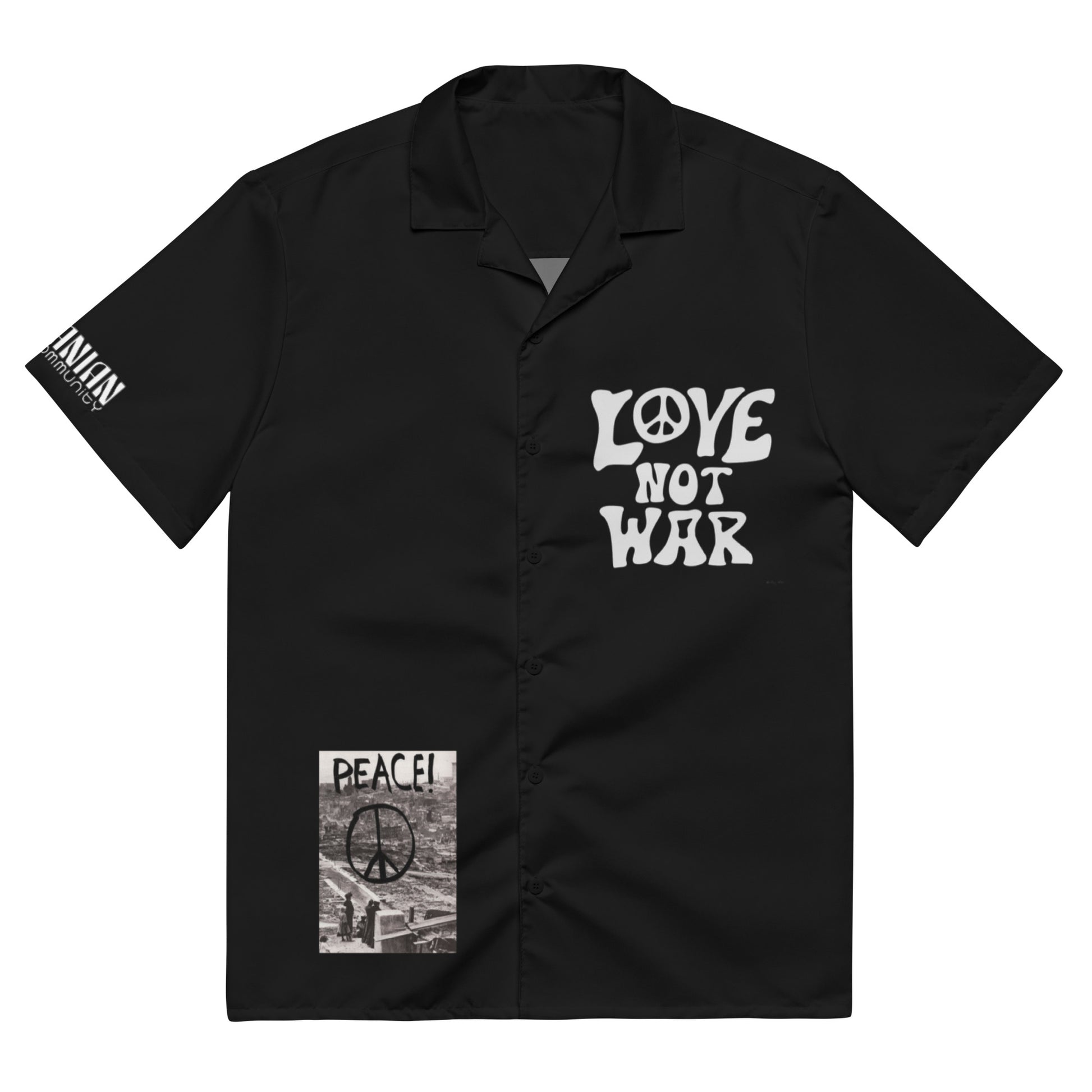 She said KM or me - Oversized shirt "Love not war & Peace" - Romanian House Community Store