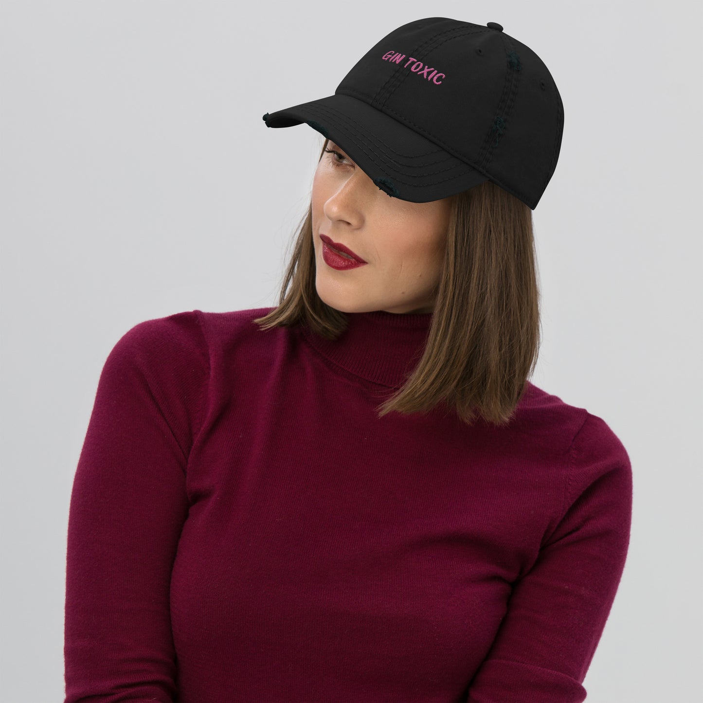 Distressed  Hat Pink - Gin Toxic - Romanian House Community Store