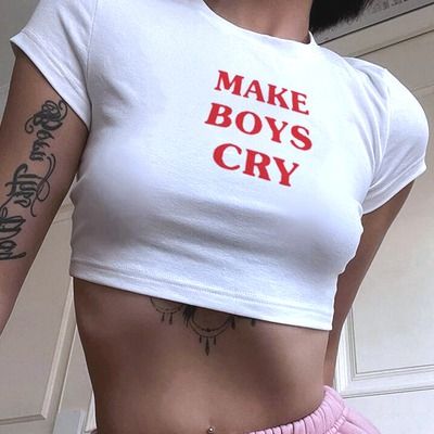 "MAKE BOYS CRY" - Women’s Crop Tee