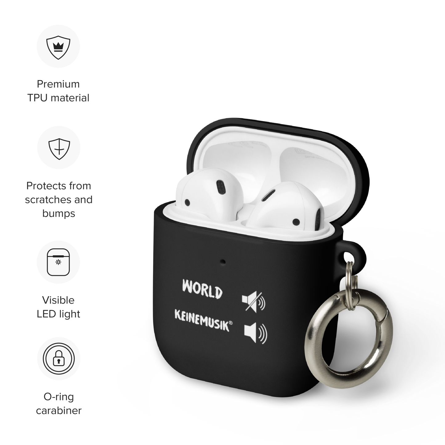 WORLD OFF KM ON - Rubber Case for AirPods® - Romanian House Community Store