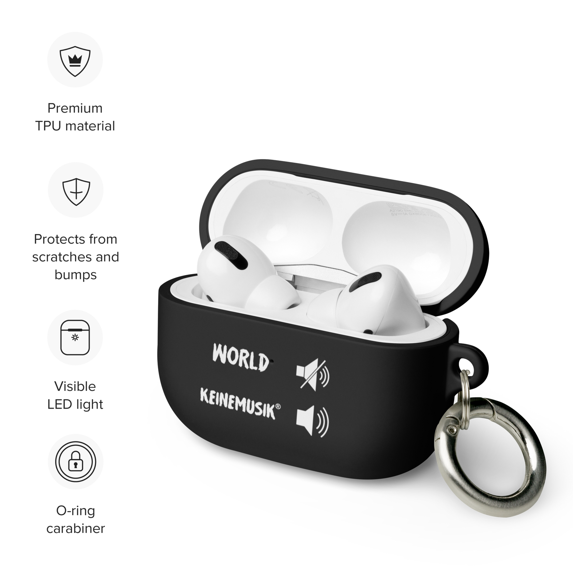 WORLD OFF KM ON - Rubber Case for AirPods® - Romanian House Community Store