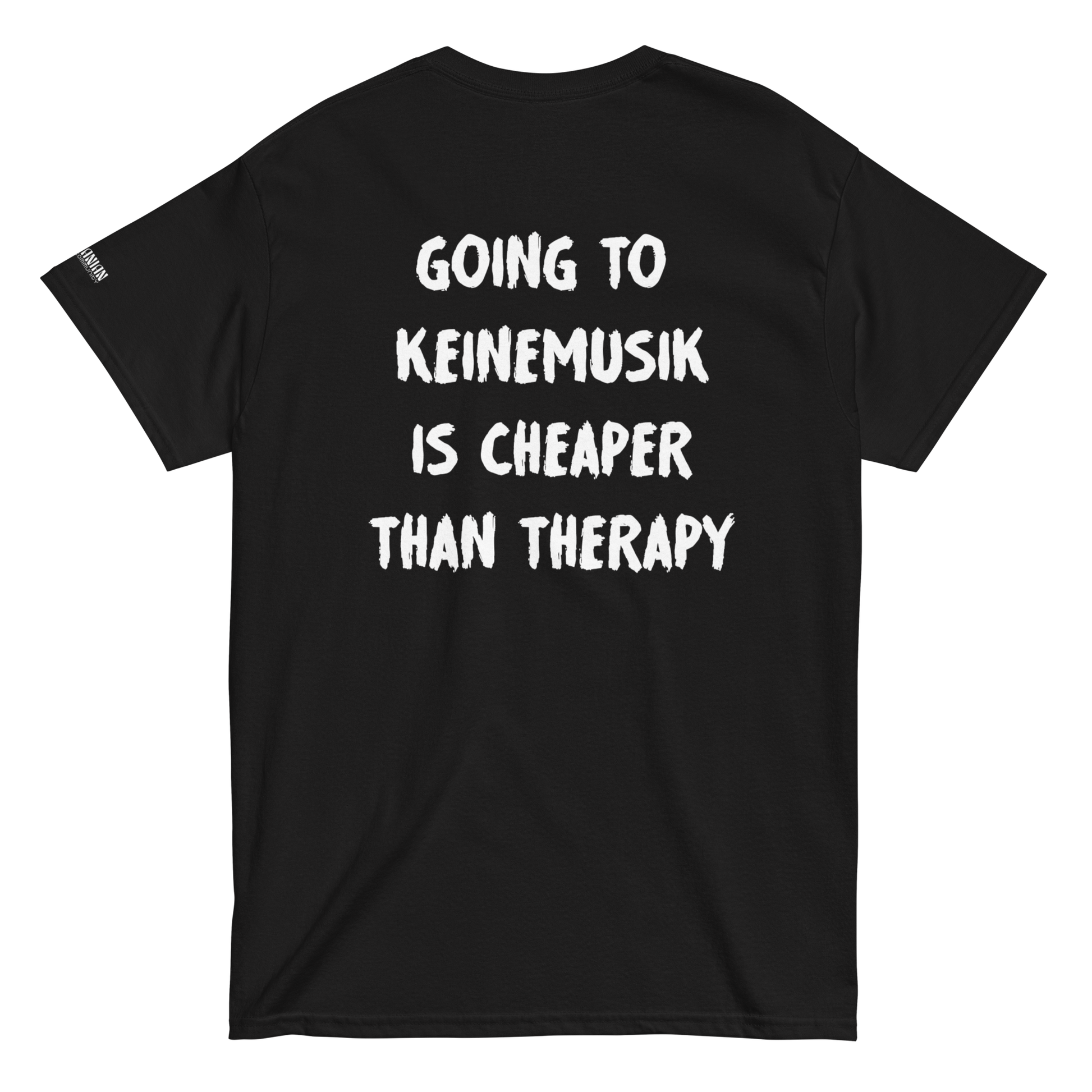 "KM is cheaper than THERAPY" - Black Unisex tee - Romanian House Community Store