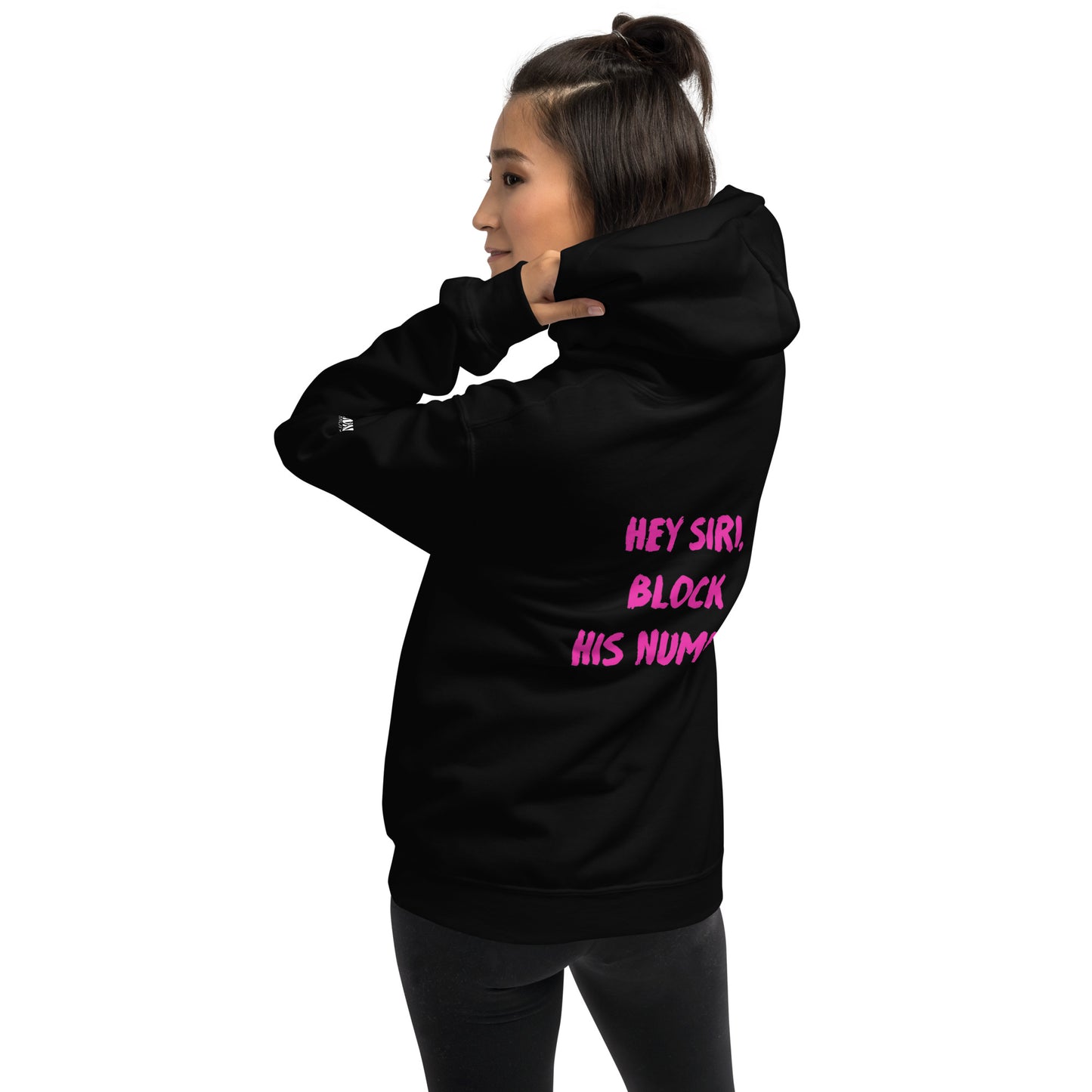 "HEY SIRI, BLOCK HIS NUMBER" - Black Hoodie - Romanian House Community Store