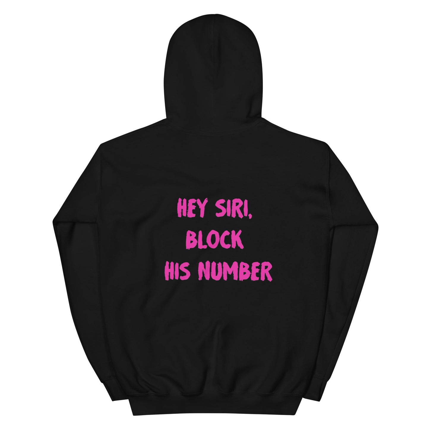 "HEY SIRI, BLOCK HIS NUMBER" - Black Hoodie - Romanian House Community Store